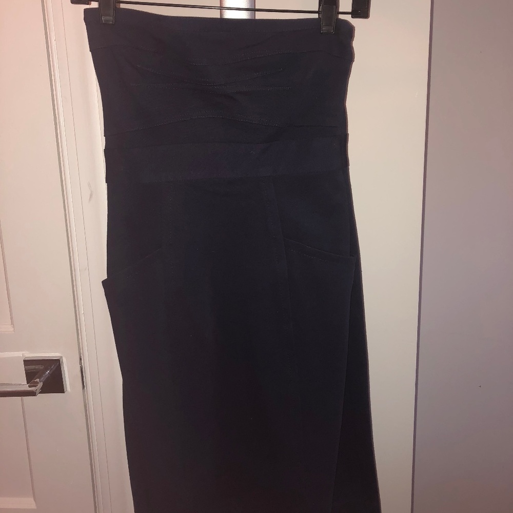 SIze 2 Navy Theory Strapless Pencil Dress